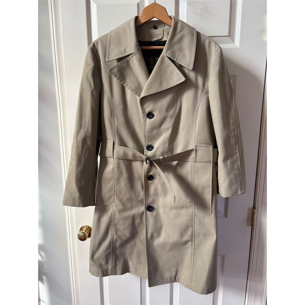 Vintage 80s Belted Trench Coat Size 38 Short with detachable interior Warm